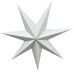 Only Natural Papieren Ster wit met zilver glitter waaier