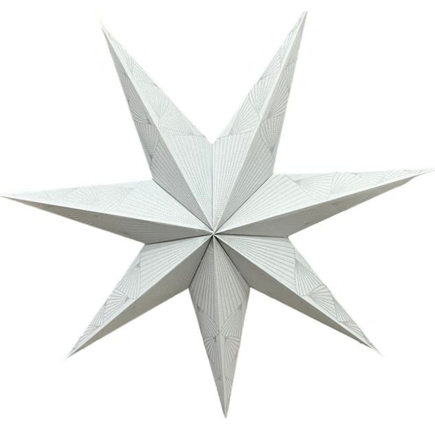 Only Natural Papieren Ster wit met zilver glitter waaier