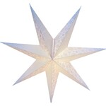 Only Natural Papieren Ster wit met zilver sneeuwvlok/streep