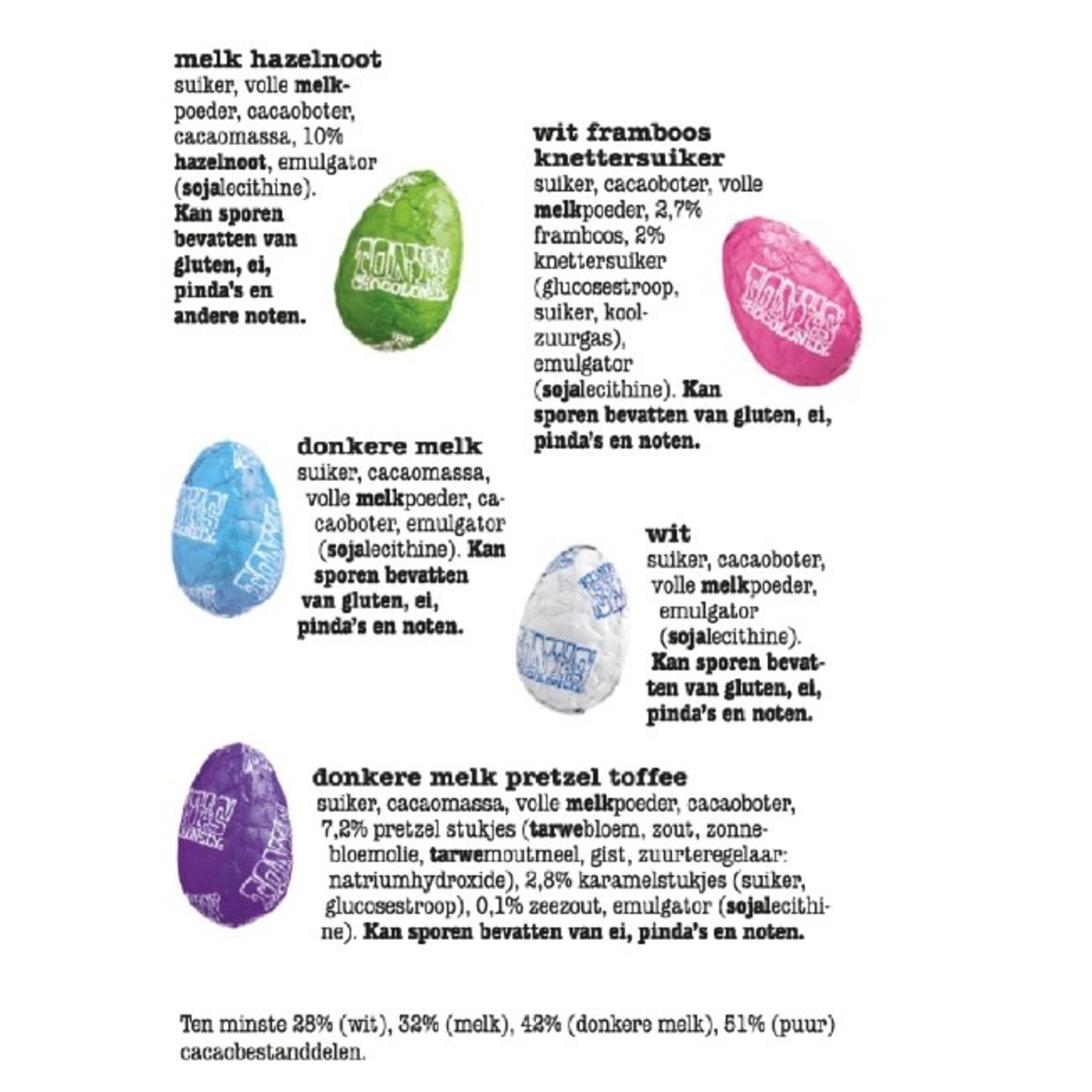 Tony's Chocolonely Tony's Paaseitjes Doosje 12 stuks 150gr