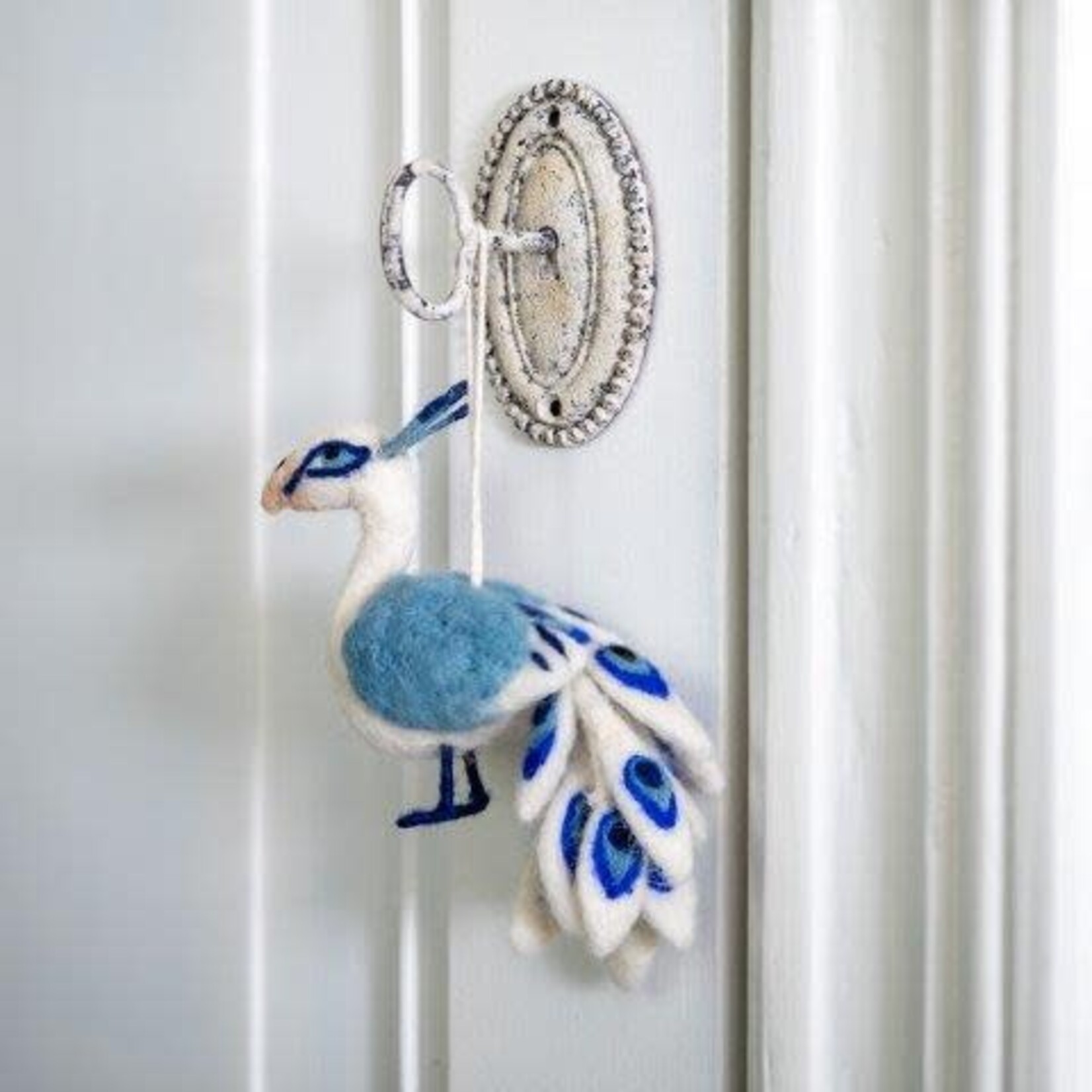 Sjaal met Verhaal Hanger Pauw Delfts Blauw