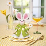 Sjaal met Verhaal Decoratie Haas Groen met Margrietjes