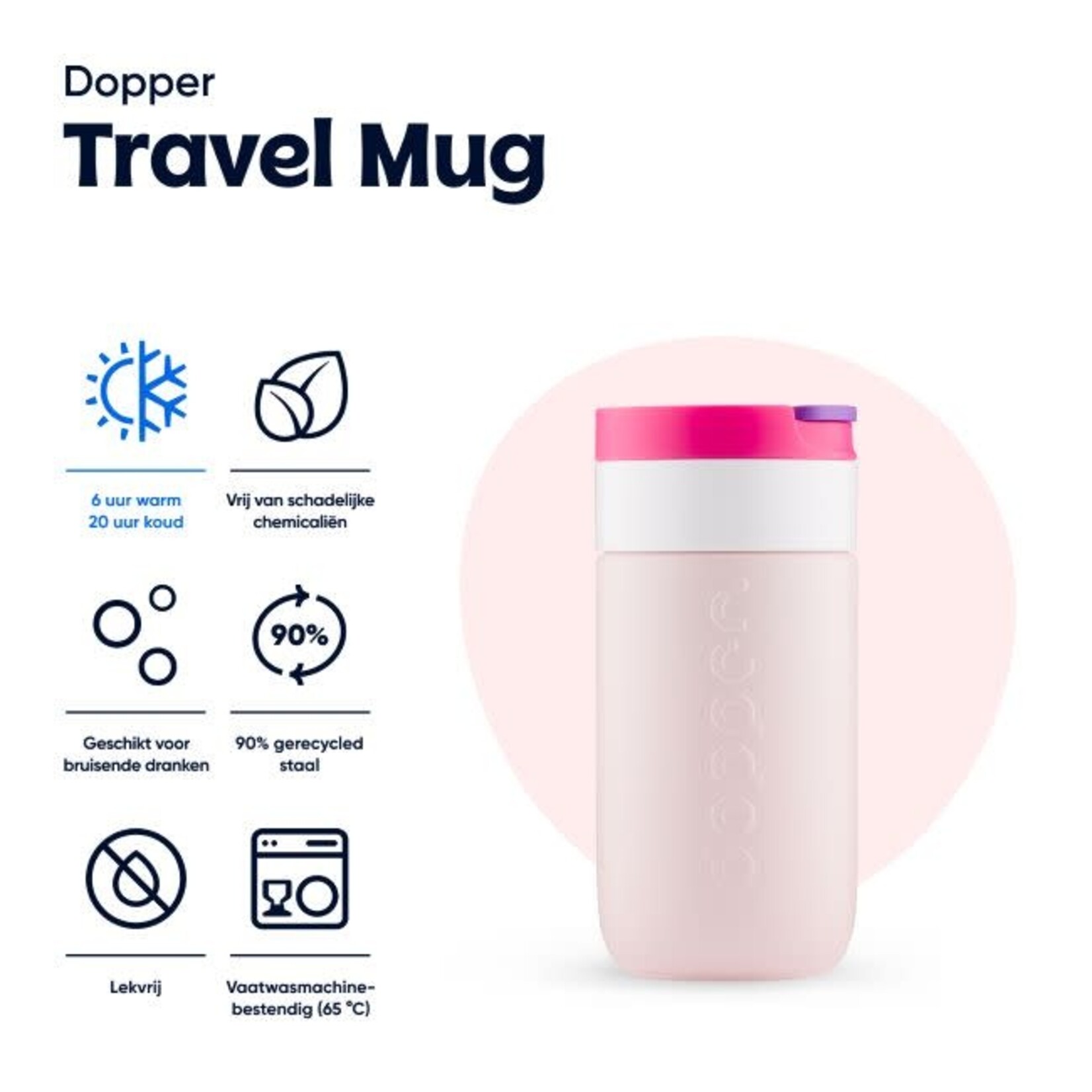Dopper Dopper Travel Mug (300 ml) - Berry Pink
