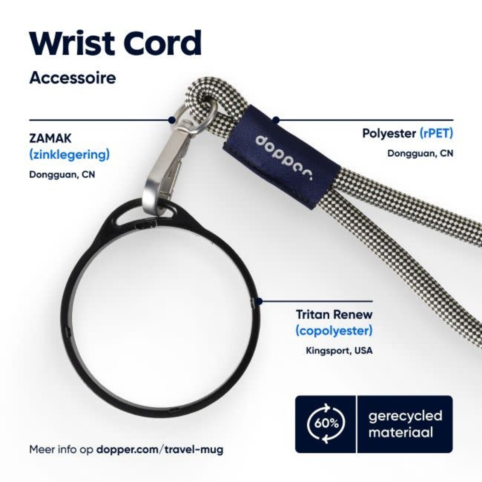 Dopper Dopper Wrist Cord - Black Mug Ring - Sandy Black