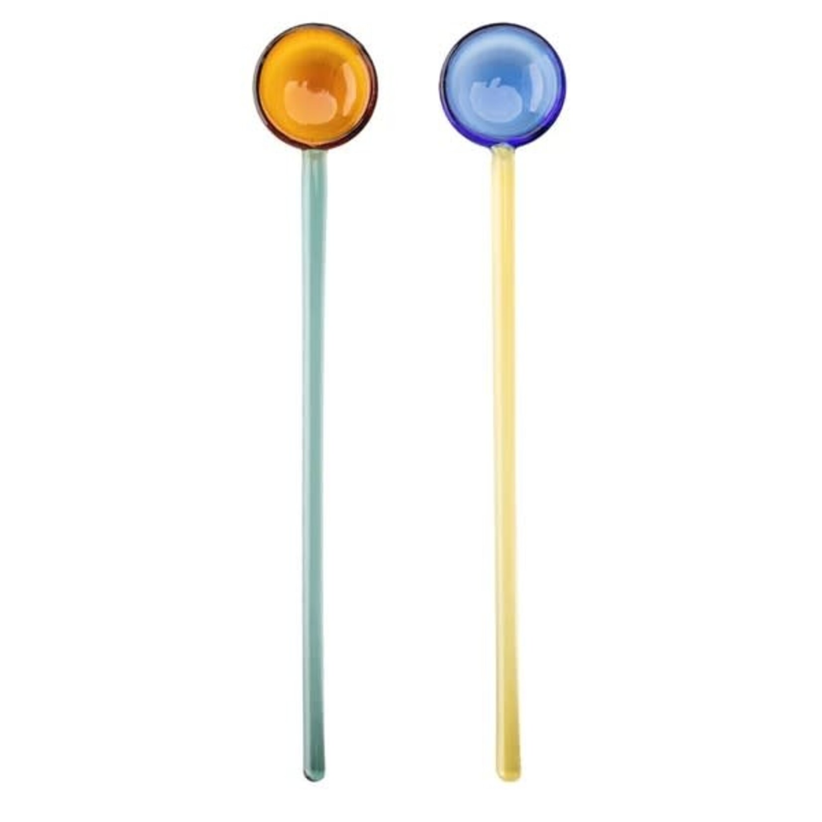 Tranquillo Set 2 lepels glas Rainbow Geel-blauw