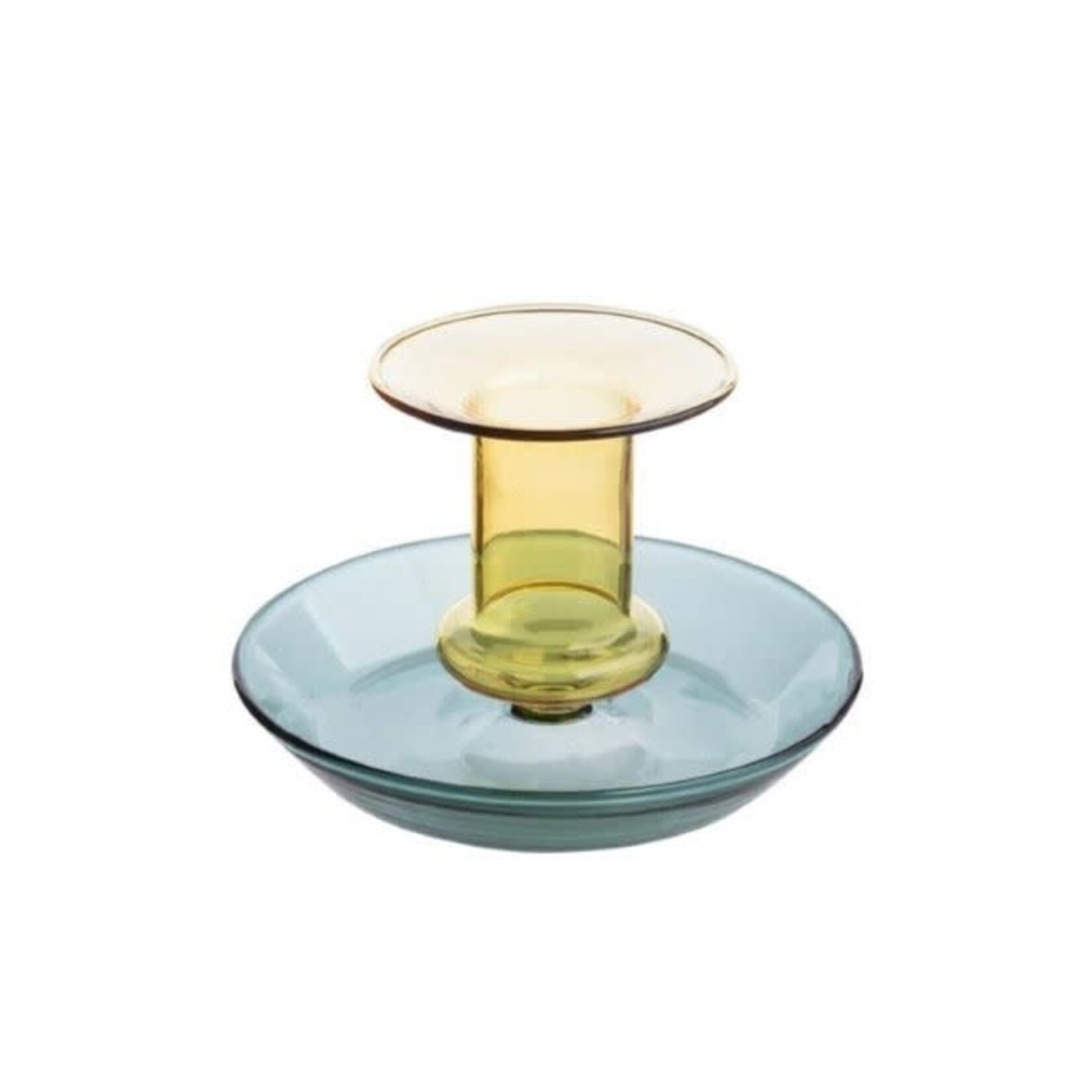 Tranquillo Kandelaar glas Rainbow Groen-geel