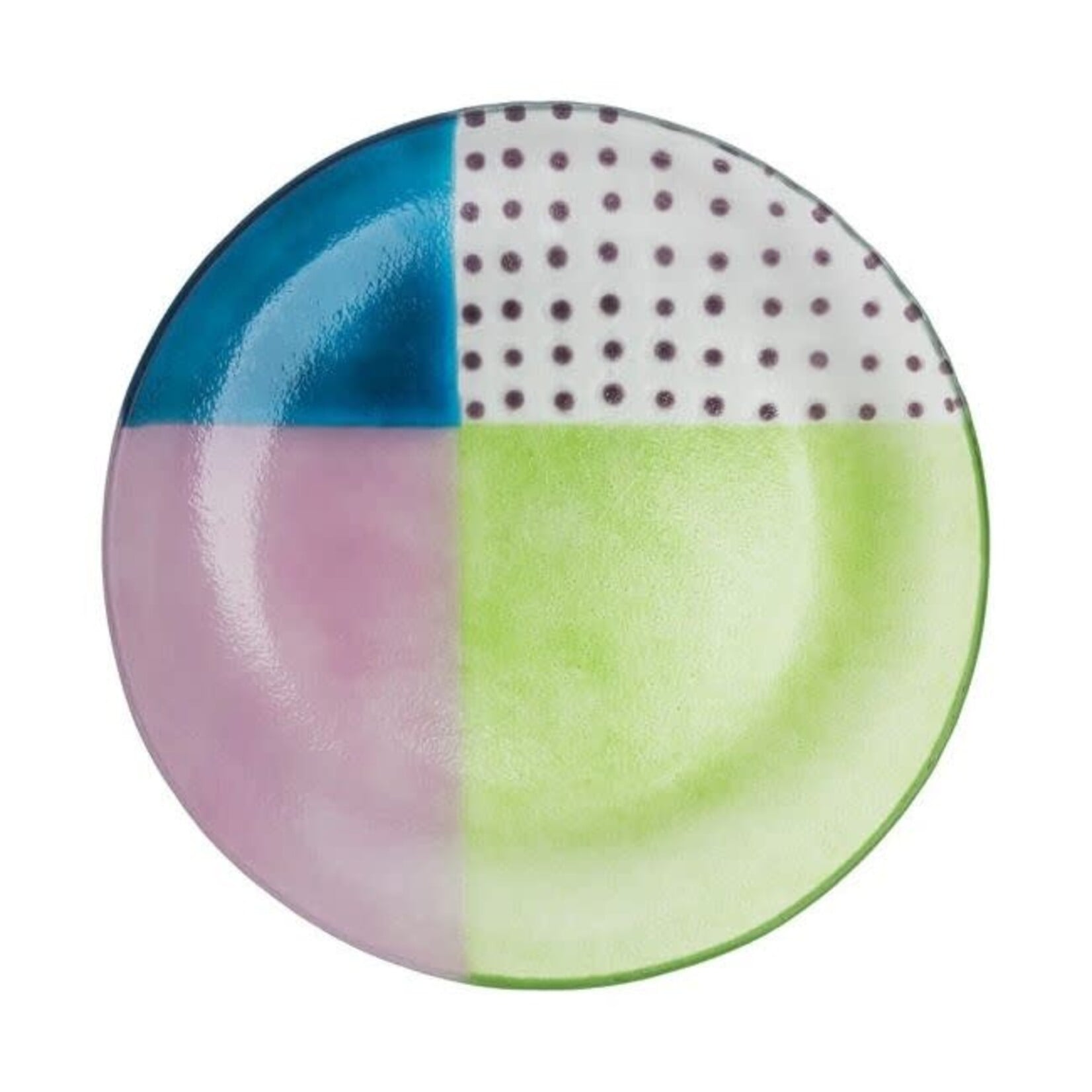 Tranquillo Schaal glas Floating Hues Groen-roze-blauw 30,5cm