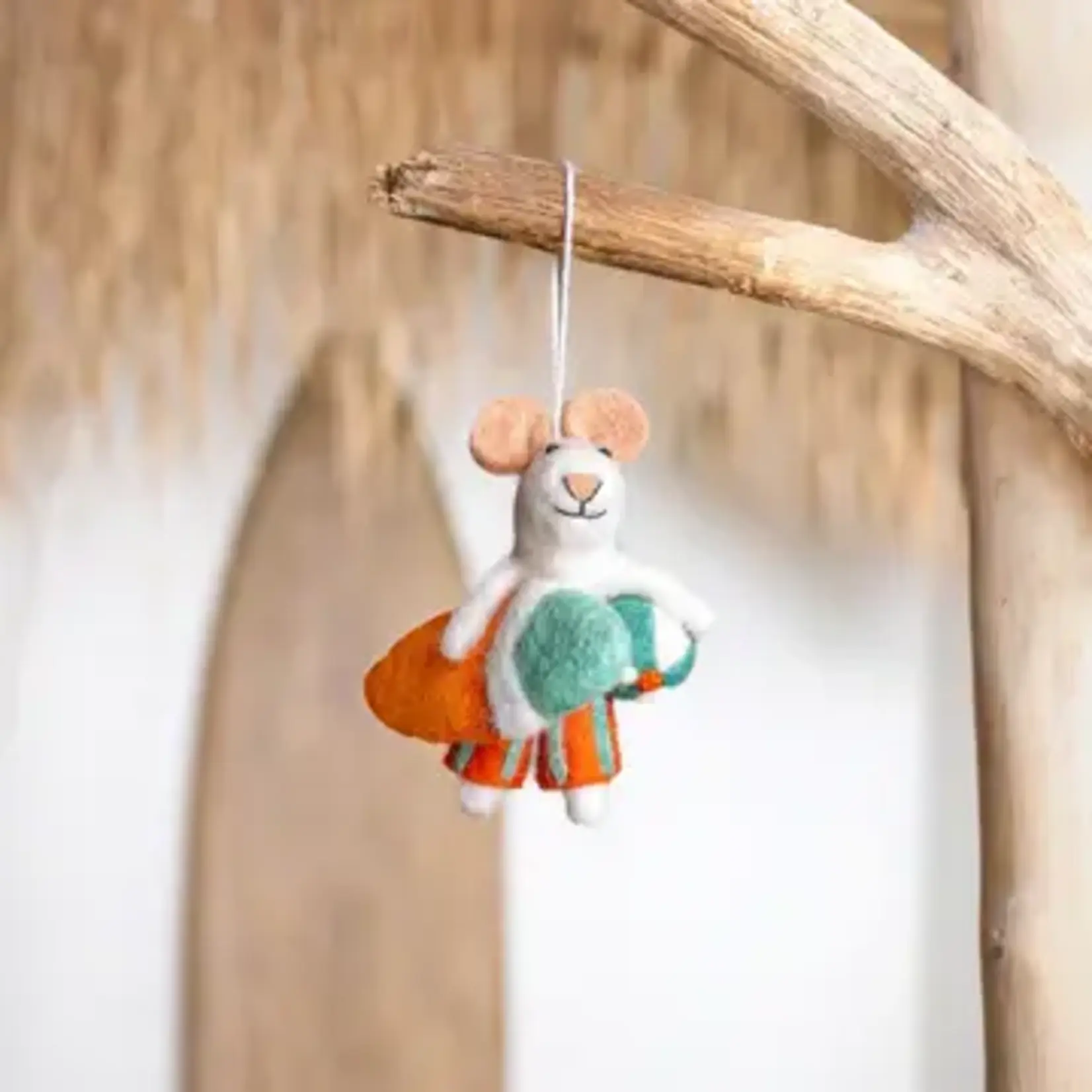 Sjaal met Verhaal Hanger Muis Surfboy Oranje