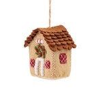 Sjaal met Verhaal Kerst Hanger Huisje Englisch Christmas Beige