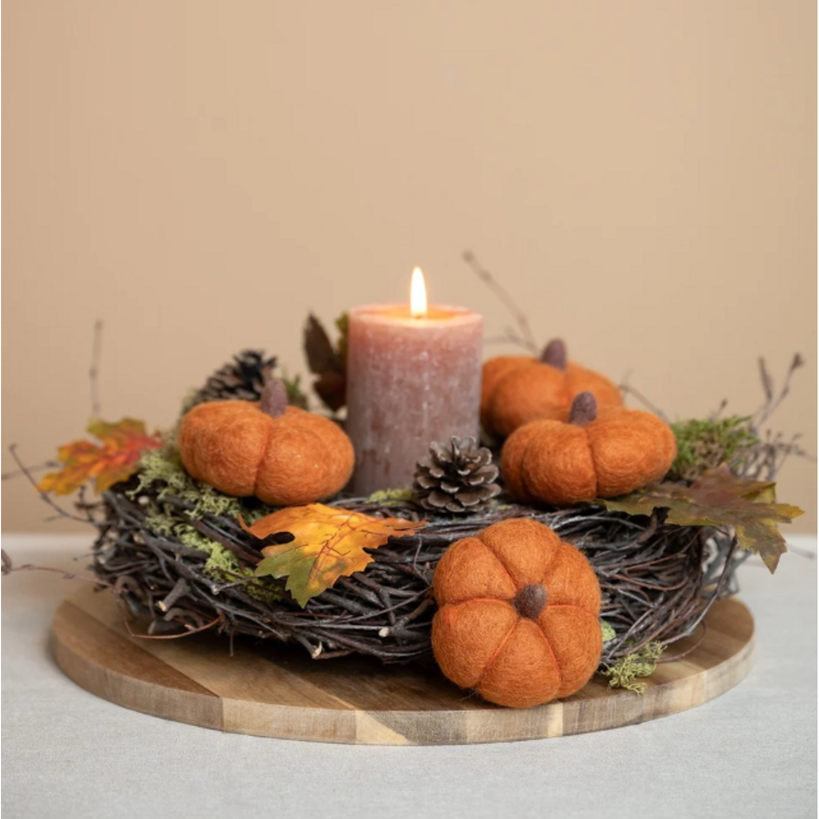 Sjaal met Verhaal Herfst Pompoen Medium  Cognac