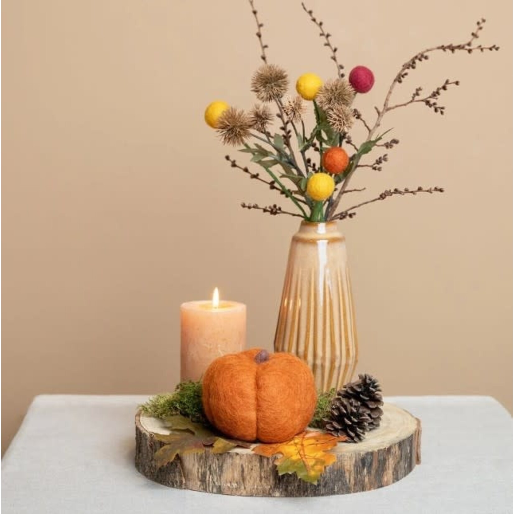 Sjaal met Verhaal Herfst Pompoen Large  Cognac
