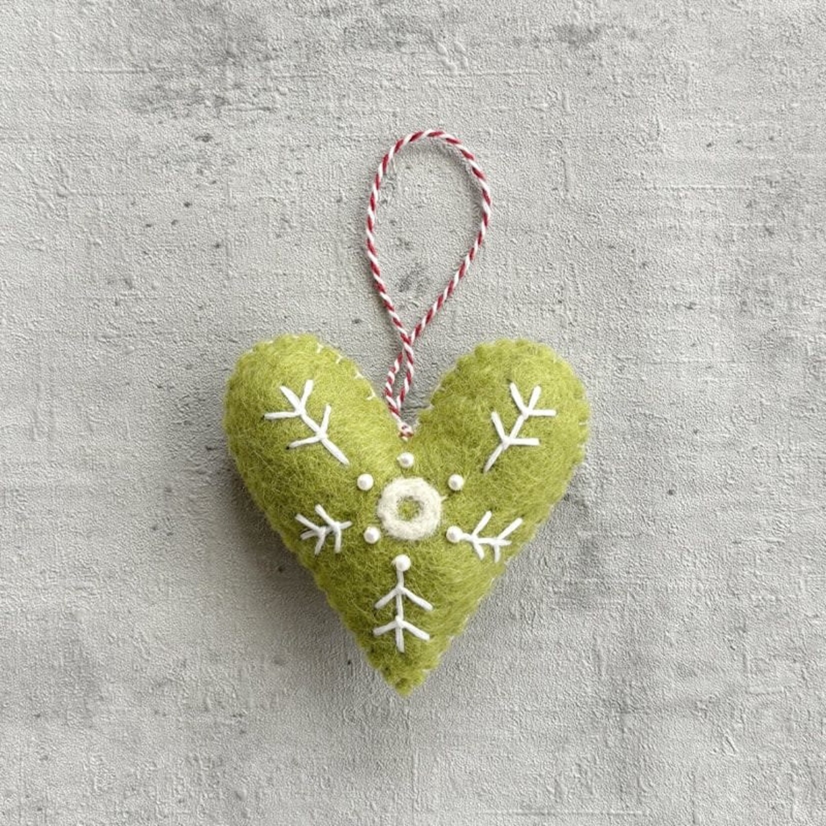 Beyoona Kerst hartje vilt donker groen
