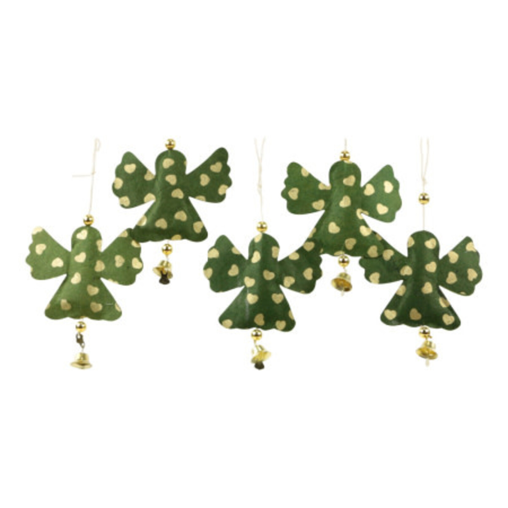 Dakini Hanger engel papier groen, goud hartje