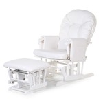Childhome Gliding Chair Schommelstoel Rond Met Voetsteun - PU Leder Pvc Polyester - Wit