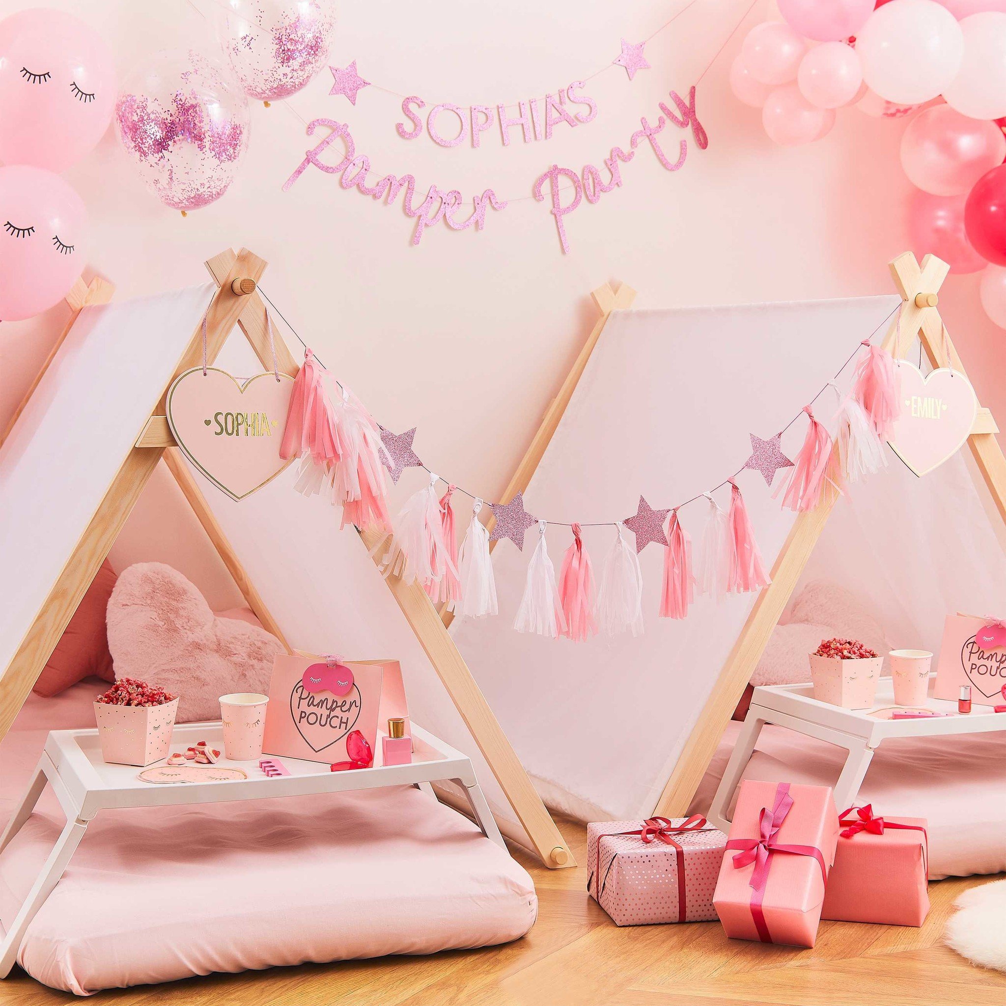 Confettiballonnen roze glitter - Pamper Party - Slaapfeestje Kinderfeestje - 5stuks-3