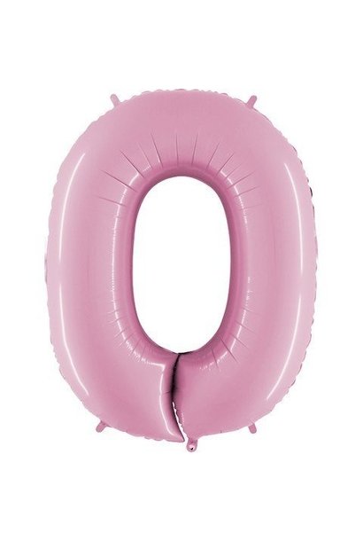 Cijferballon roze '0' (1st)