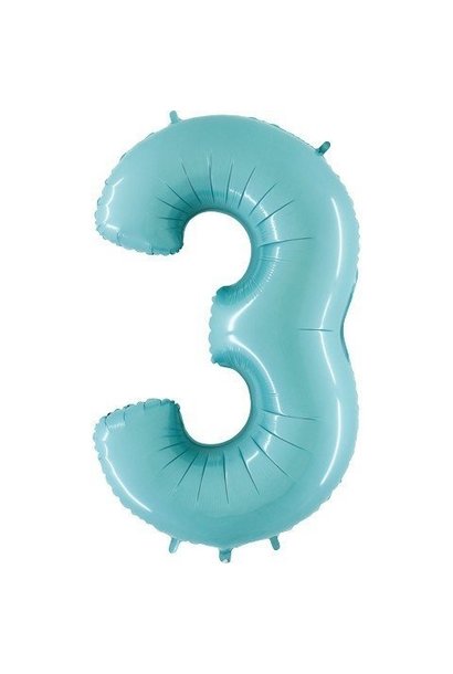 Cijferballon blauw '3' (1st)