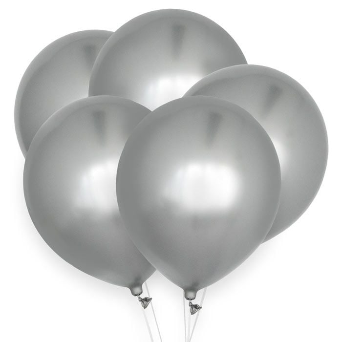 Ballonnen zilver - Chroom -  feestversiering - 10stuks-1
