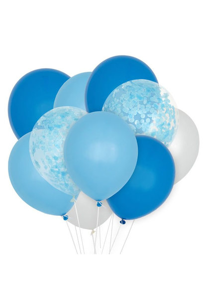 Latex Ballonnen Mix 'Blauw' House Of Gia (10St)