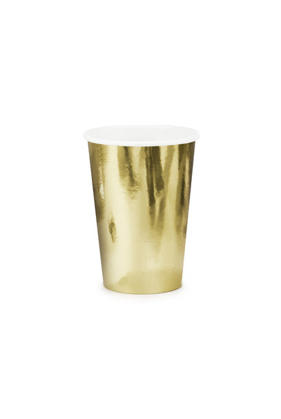 Papieren Bekers 'Goud Metallic' (6St)