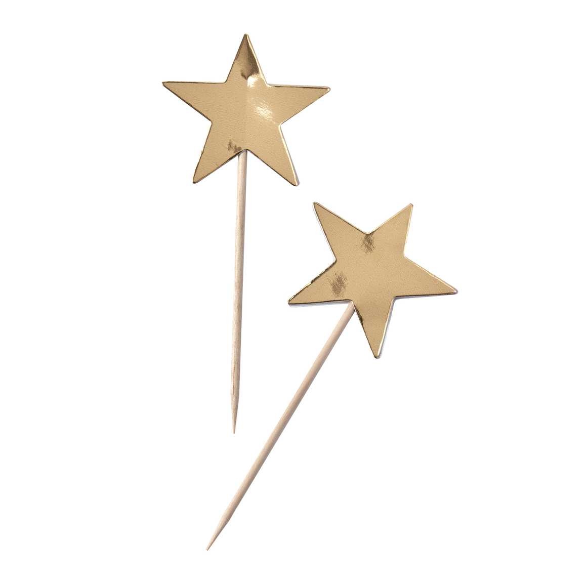 Cupcake toppers goud sterren - Metallic Star - kerstversiering - 10stuks-1