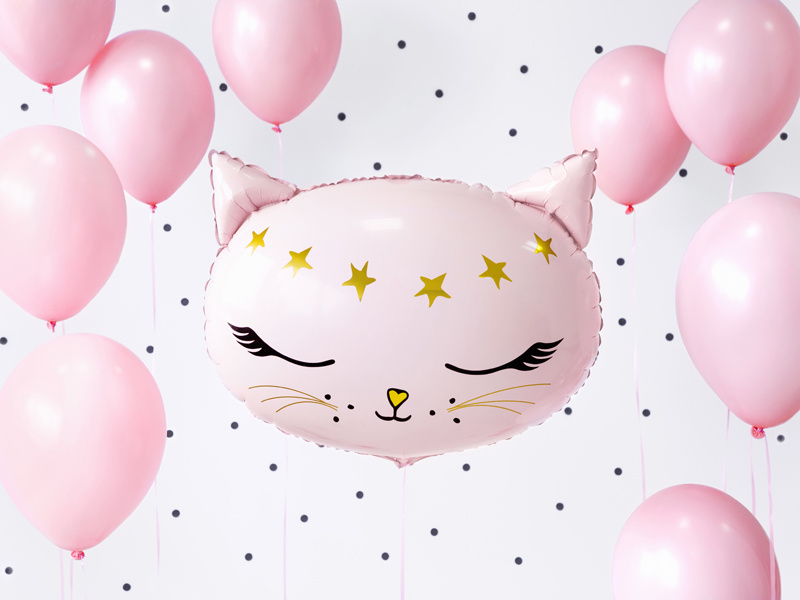Folieballon roze kat - Meow Party - kinderfeestje versiering - 1stuks-2
