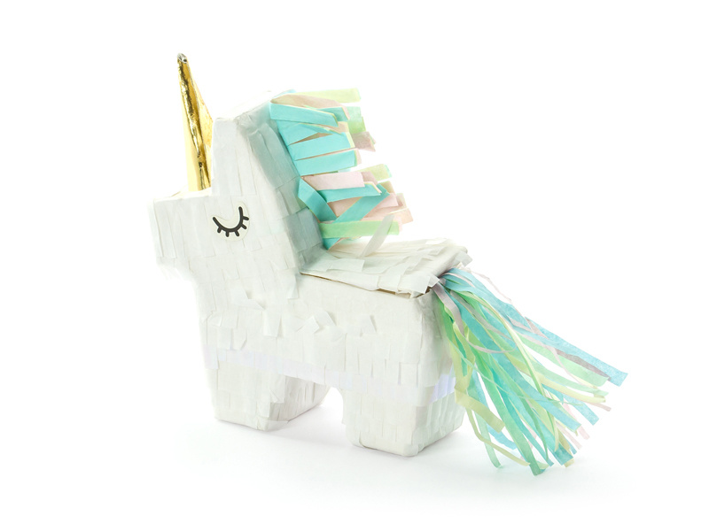 Piñata mini unicorn - Yummy - snoepthema kinderfeestje versiering - 1stuks-1