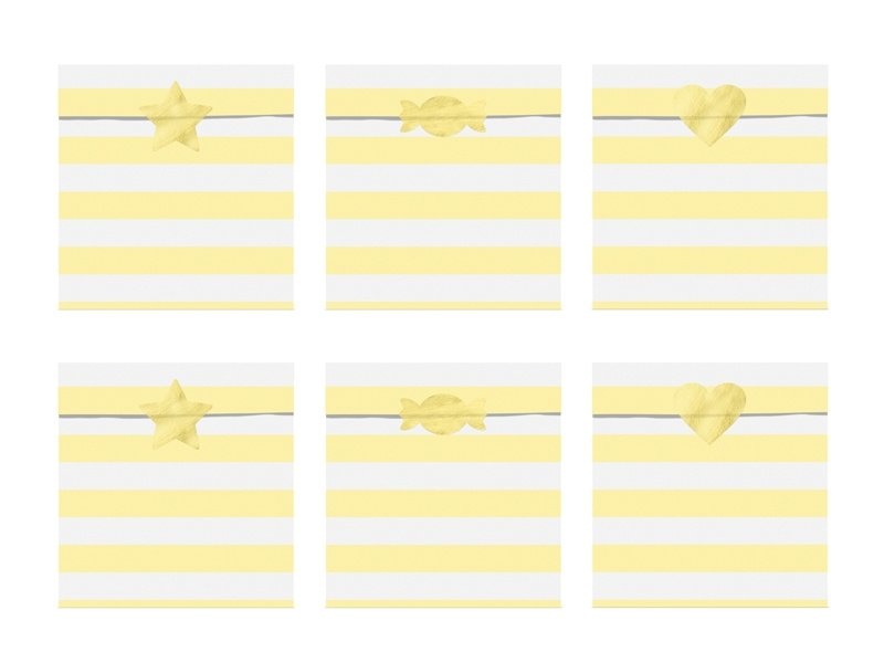 Snoepzakjes pastel geel - Yummy snoepthema - kinderfeestje versiering - 6stuks-1