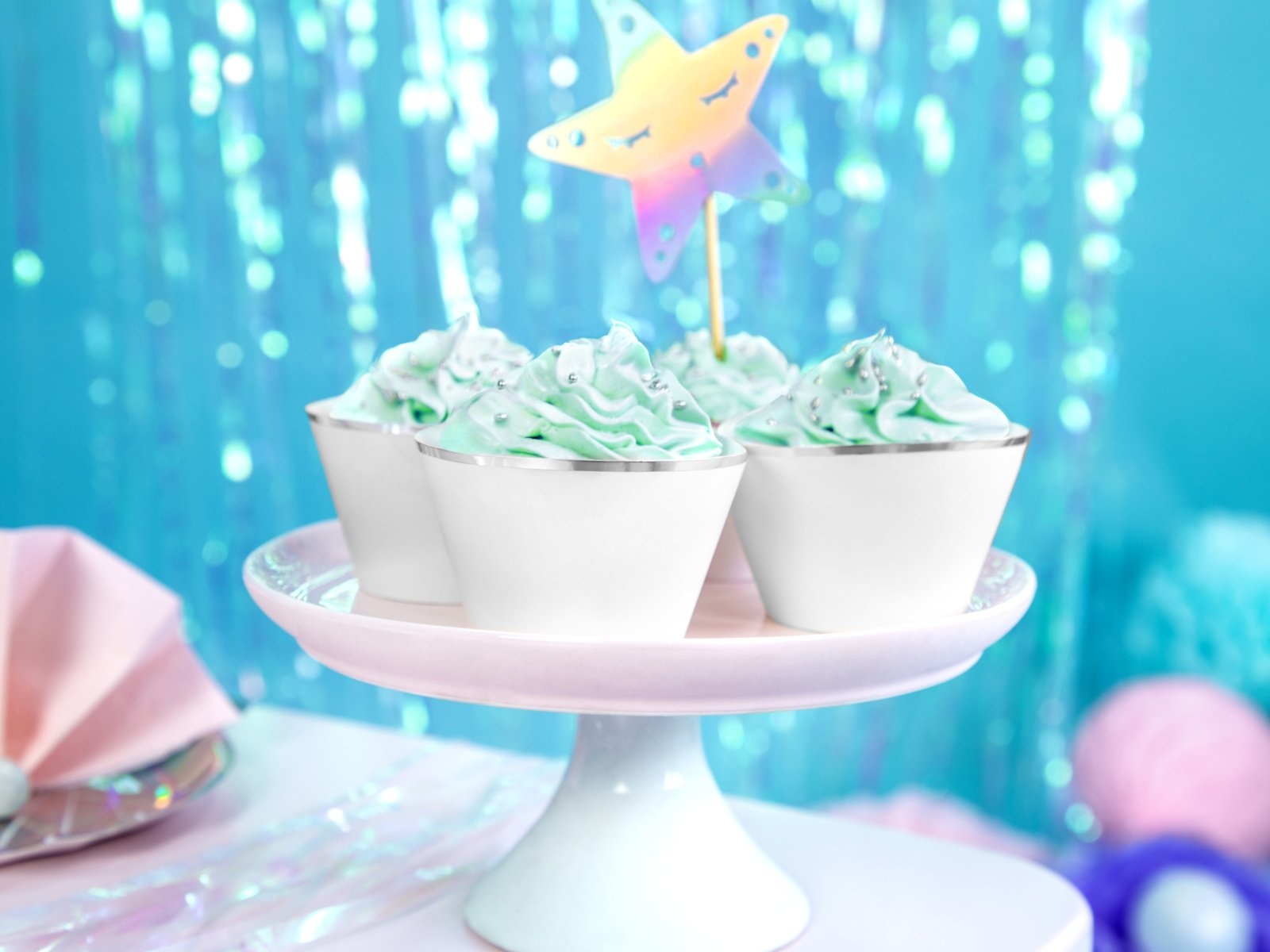 Cupcake wrappers wit - Elegant Bliss - feestversiering - 6stuks-2