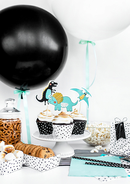 Cupcake toppers - Dino Party - kinderfeestje versiering - 5stuks-4