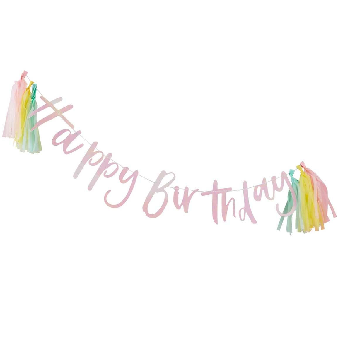 Letterslinger Happy Birthday - Pastel Party - feestversiering - 1stuks-1