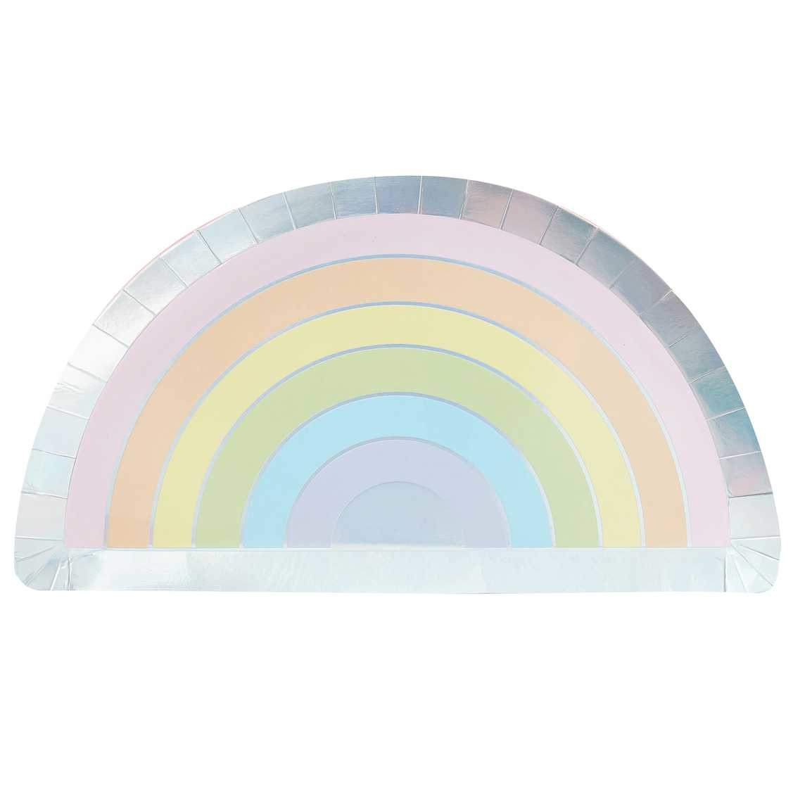 Papieren borden regenboog - Pastel Party - feestversiering - 8stuks-1