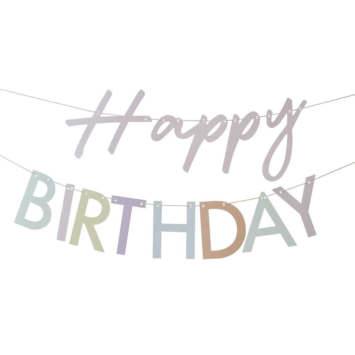 Letterslinger Happy Birthday - Mix It Up Pastel - feestversiering - 1stuks-1