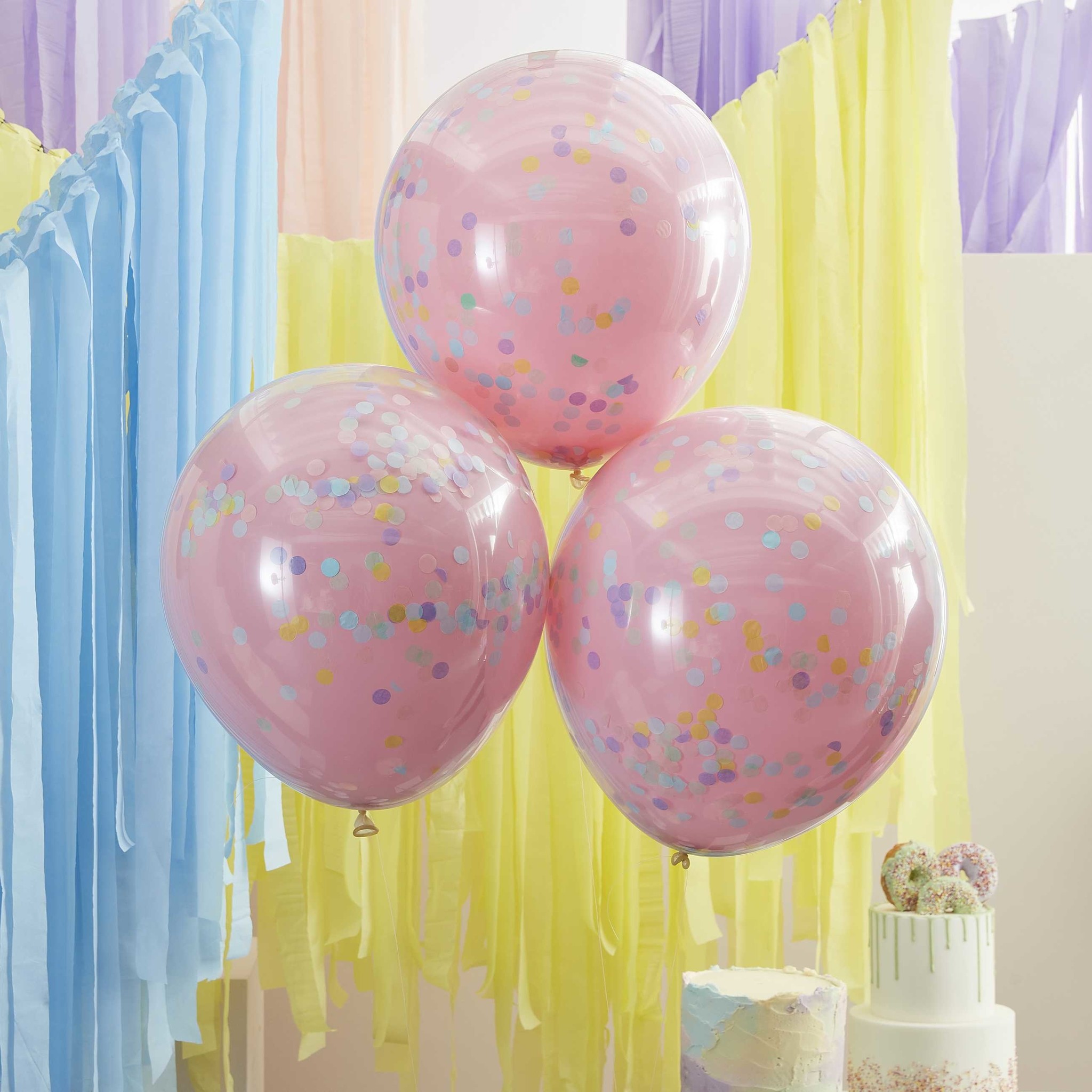 Confettiballonnen roze - Mix It Up Pastel - feestversiering - 3stuks-2