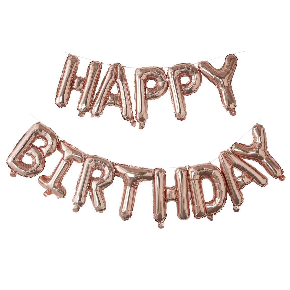 Letter folieballon happy birthday - Pick & Mix Rose Gold - feestversiering - 1stuks-1