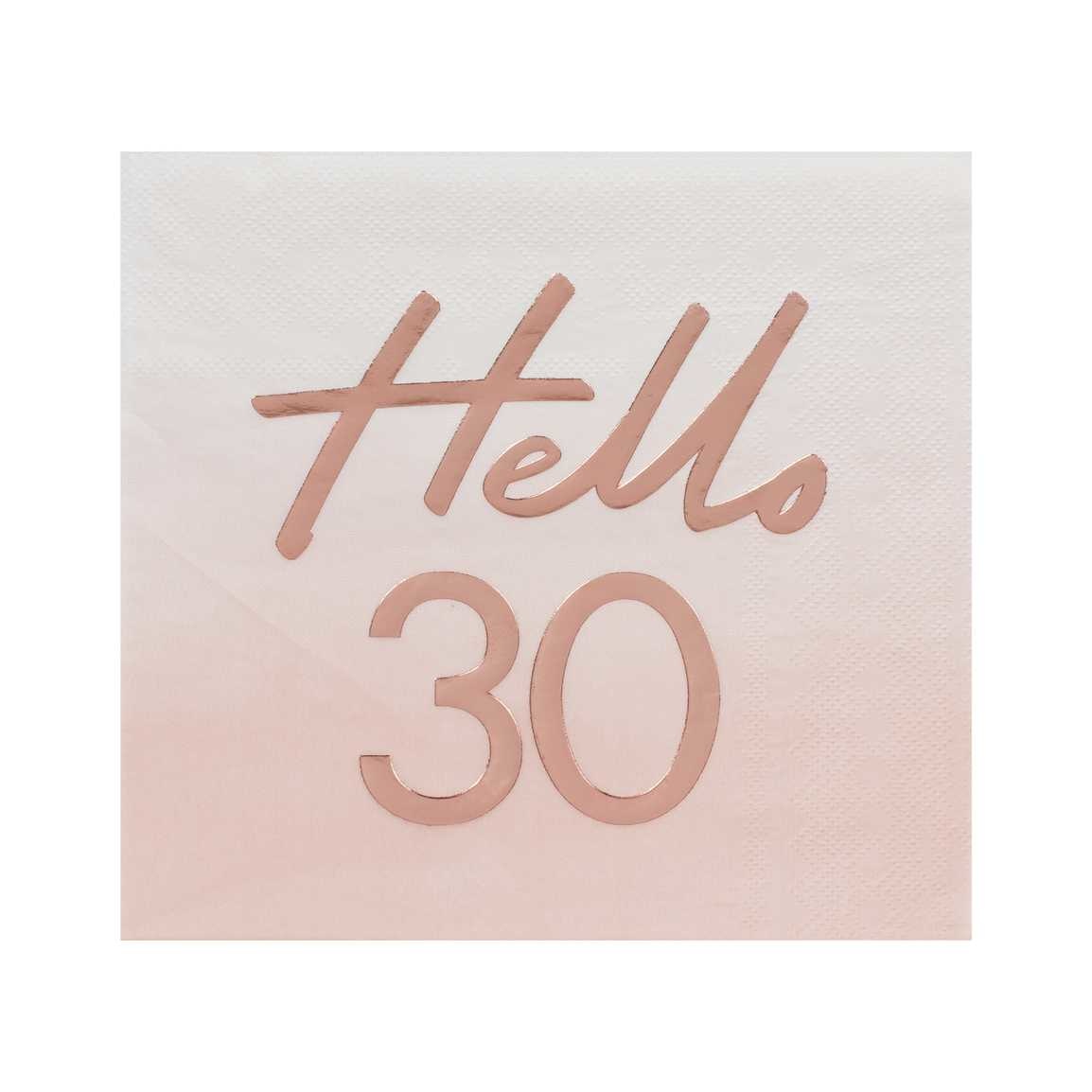 Servetten Hello 30 - Mix It Up Rose Gold - feestartikelen - 16stuks-1