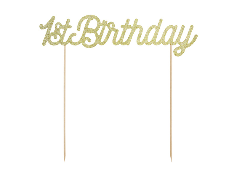 Taarttopper goud 1st Birthday - Ms ONEderful - feestartikelen - 1stuks-1