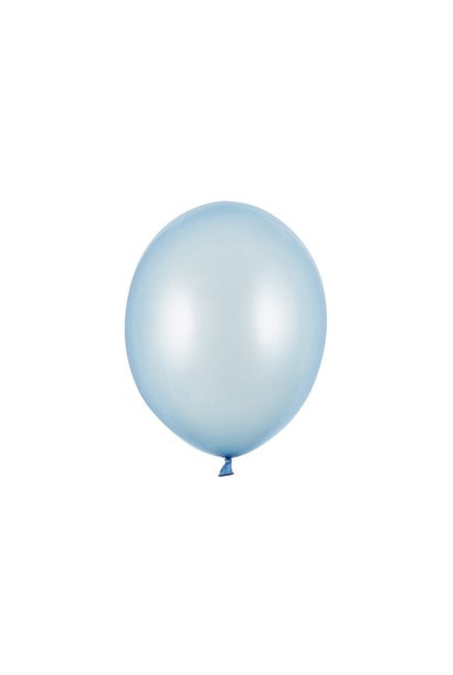 Ballonnen metallic 'Baby blauw' (10st)