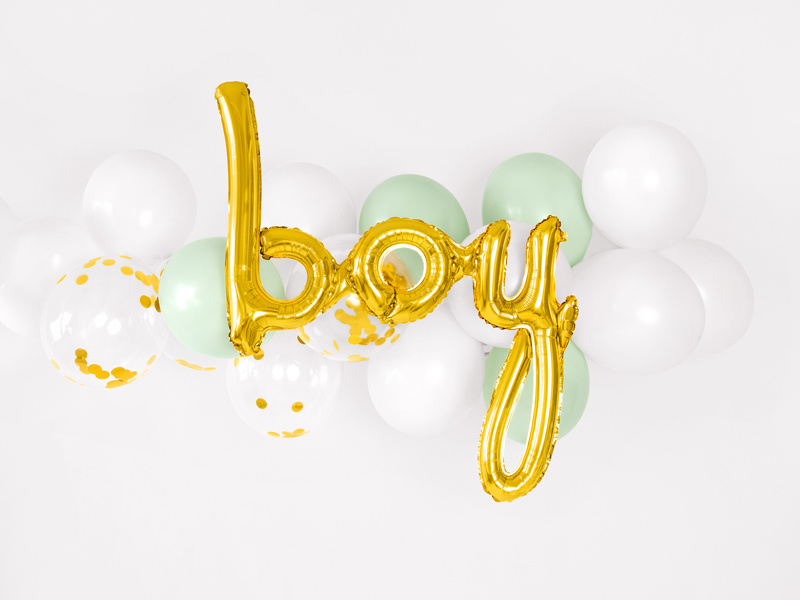Letter folieballon goud - Boy - babyshower versiering - 1stuks-2