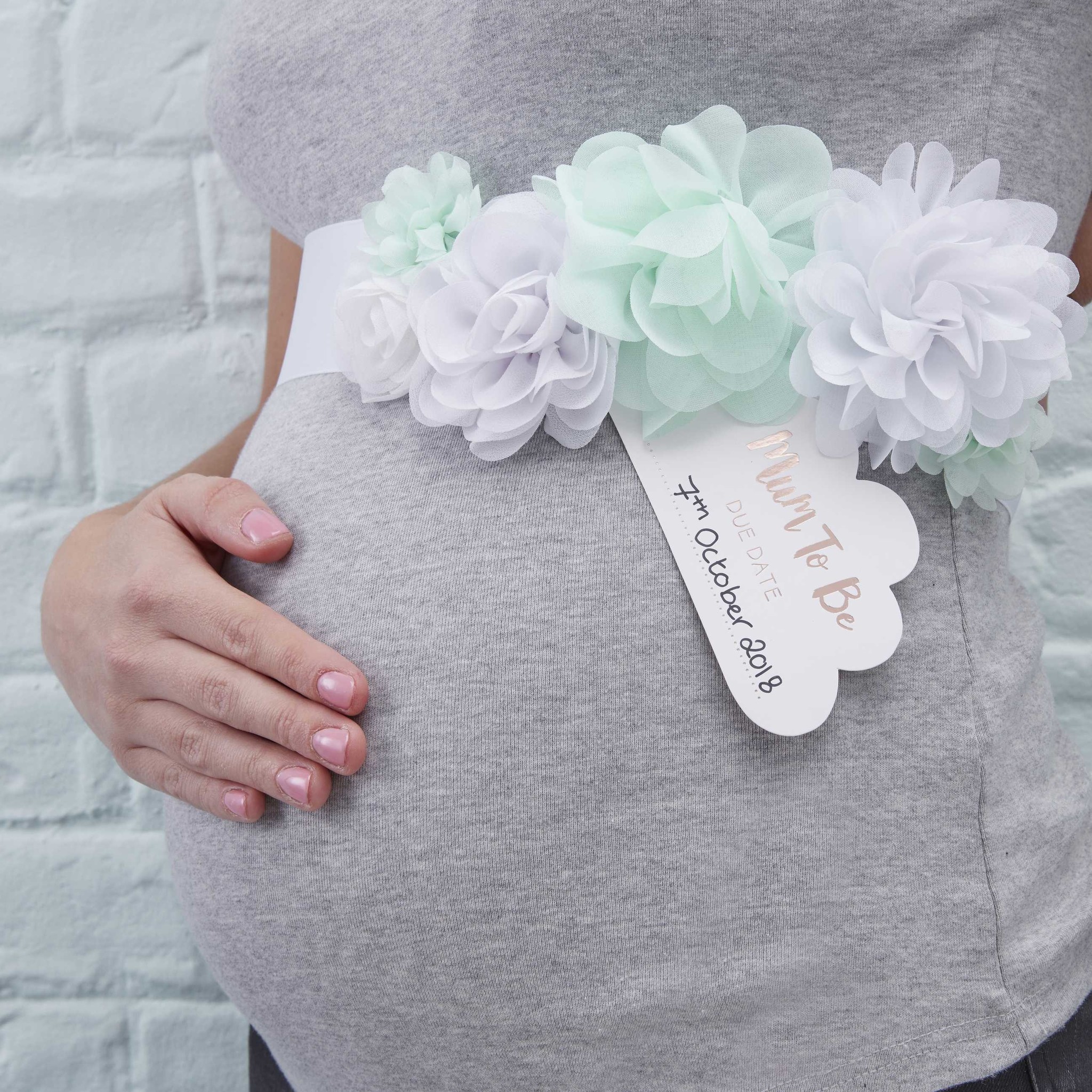 Sjerp Mom To Be bloemenceintuur - Hello World - babyshower versiering - 1stuks-2