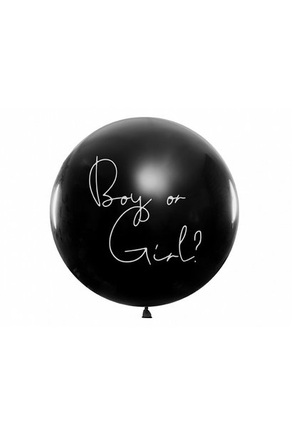 Grote ballon gender reveal roze 'Boy or Girl?' (1set)