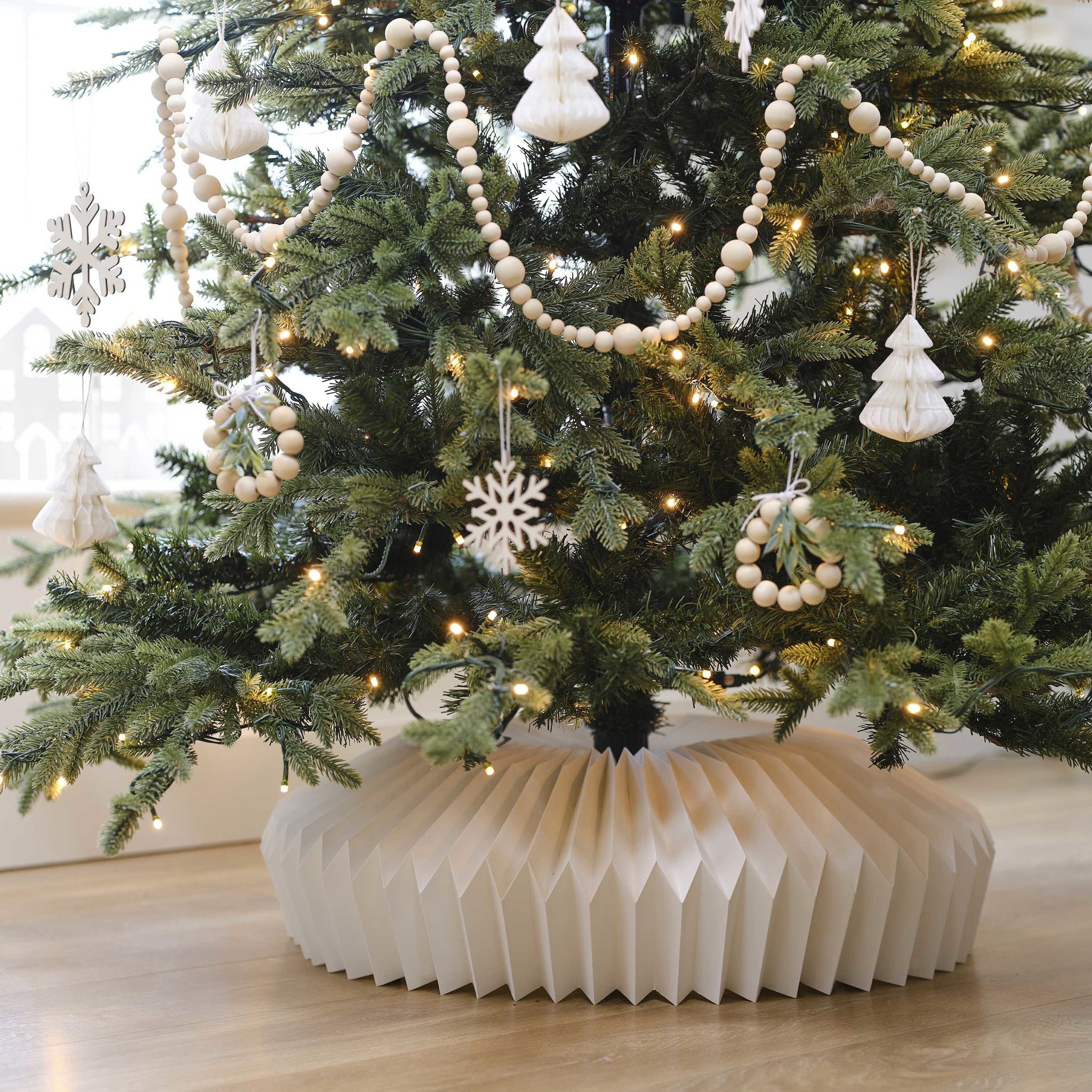 Kerstboomrok honeycombs crème - Nordic Noel - kerstversiering - 1stuks-2