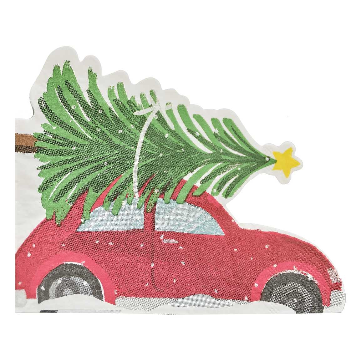 Servetten auto kerstboom - Merry Little Christmas - kerstversiering - 16stuks-1