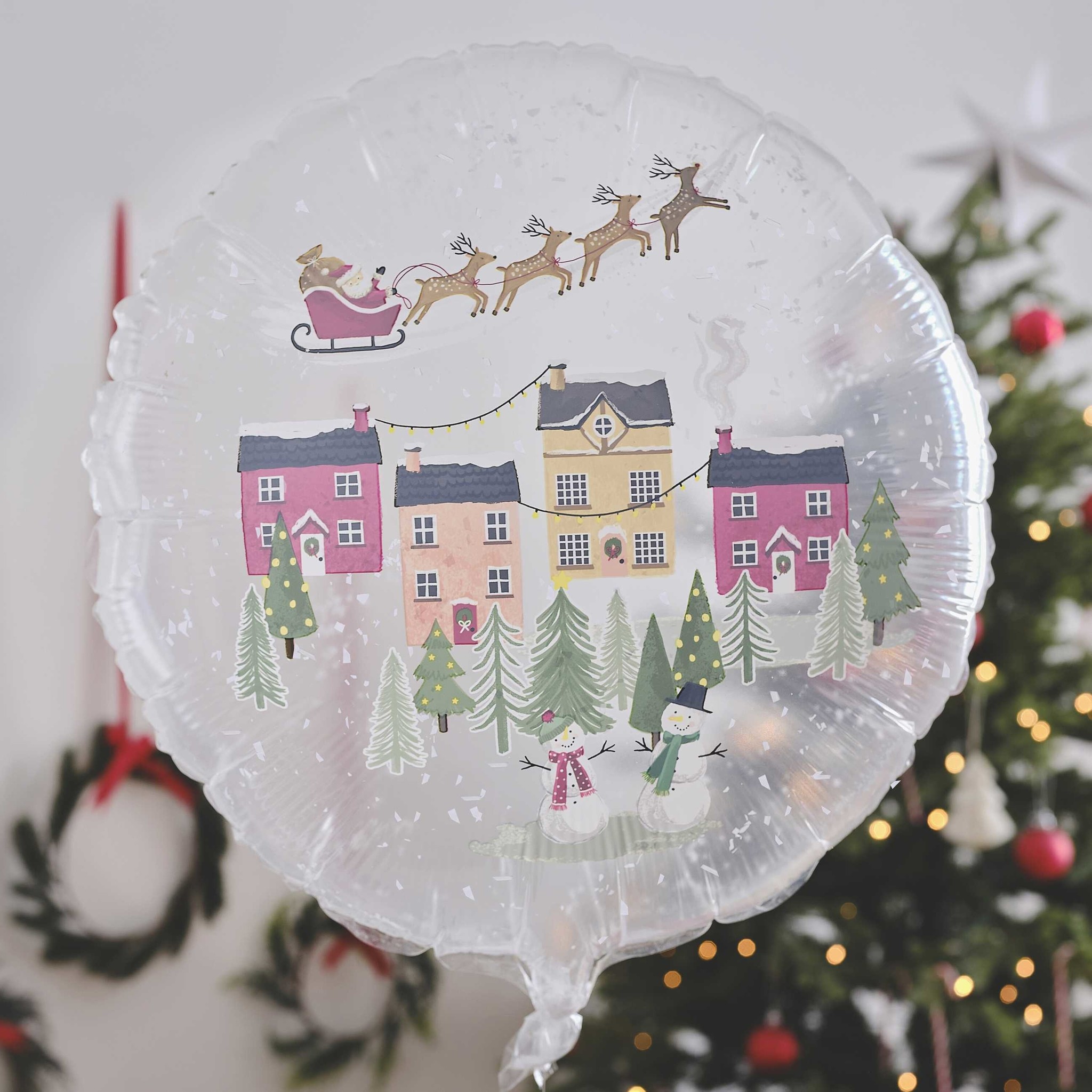 Folieballon sneeuwbol kerstscène - Merry Little Christmas - kerstversiering - 1stuks-2