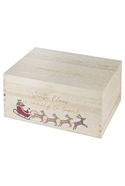 Bewaardoos gepersonaliseerd hout 'Merry Little Christmas' (1st)