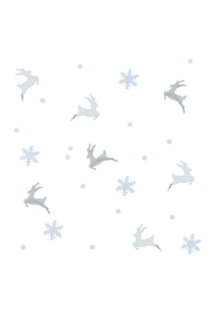 Tafelconfetti zilver rendiertjes 'Silver Christmas' (14gr)