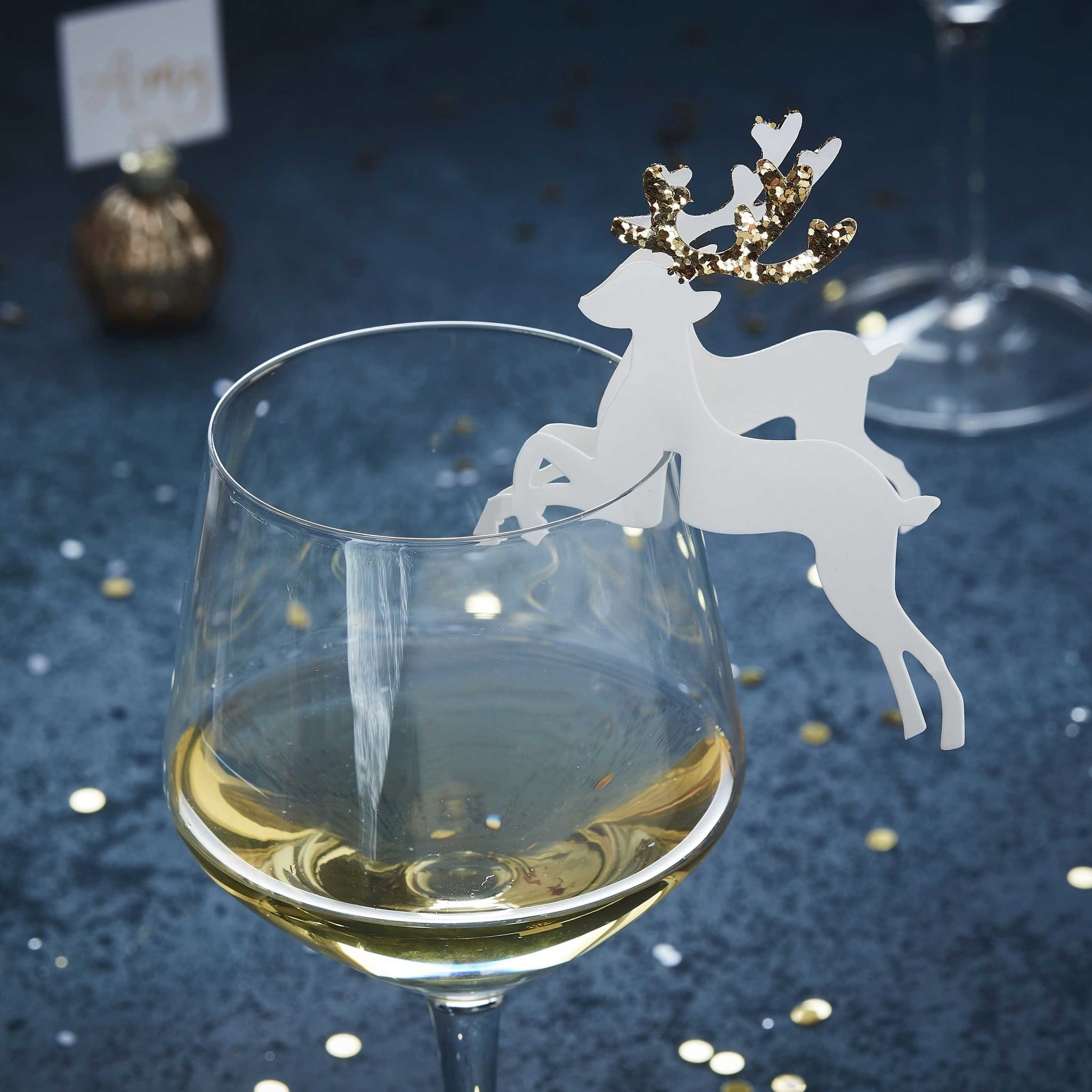 Glasdecoratie goudglitter rendieren - Gold Christmas - kerstversiering - 10stuks-2