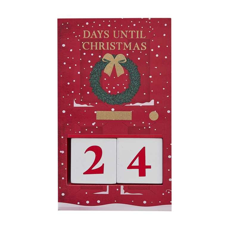 Adventskalender houten kerstdeur - Rustic Red - kerstversiering - 1set-1