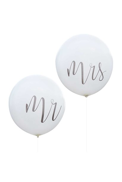 Grote ballonnen Mr en Mrs 'Rustic Country' (2st)