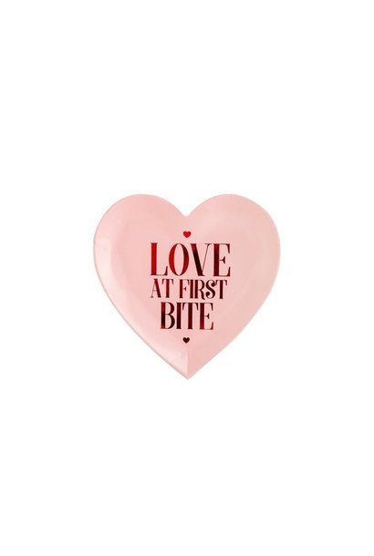 Papieren borden hartje Love At First Bite 'Valentines' (6st)